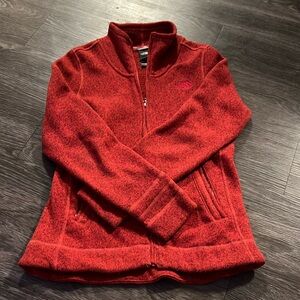 Women’s Red North Face Zip Up sweater